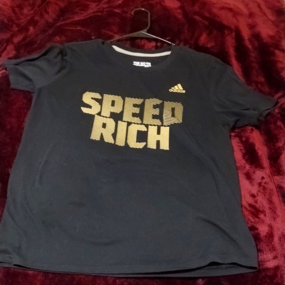 Adidas climalite short sleeve T-shirt size LG black and gold